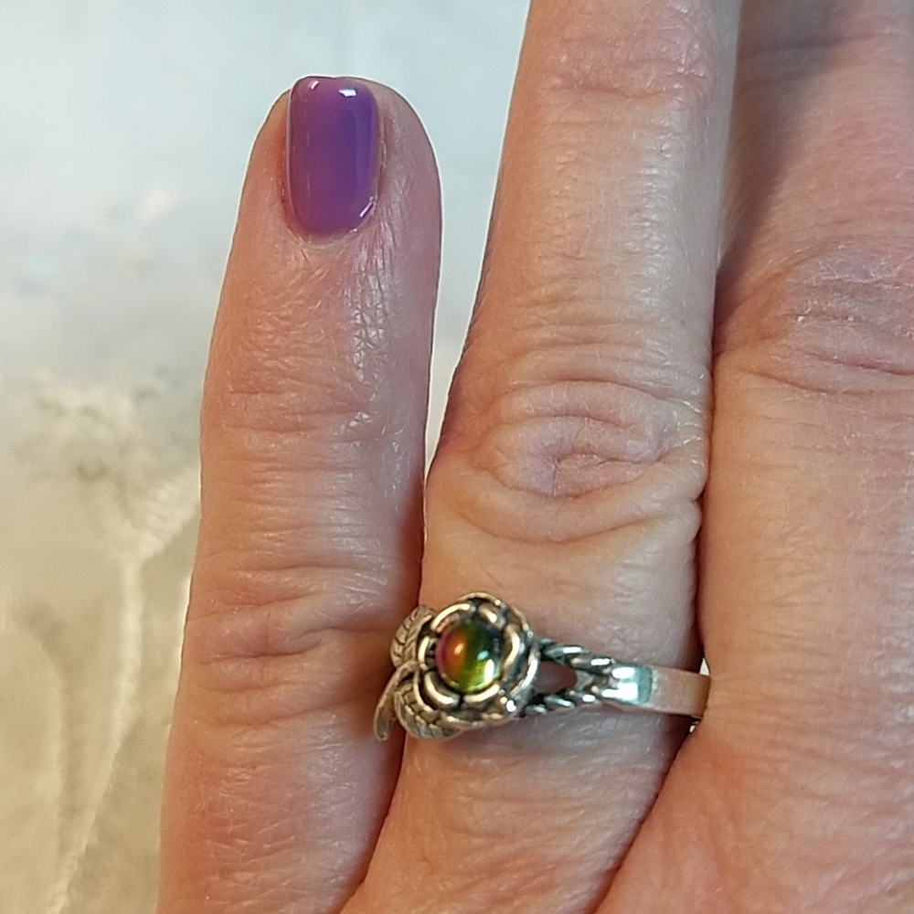 Sterling Silver Glass Ring